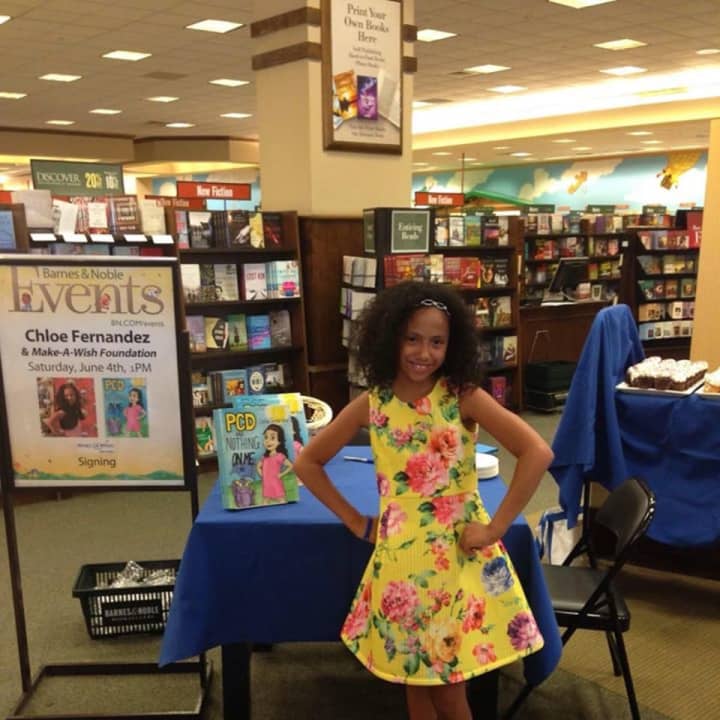 Chloe at one of her Barnes &amp; Noble book signings.