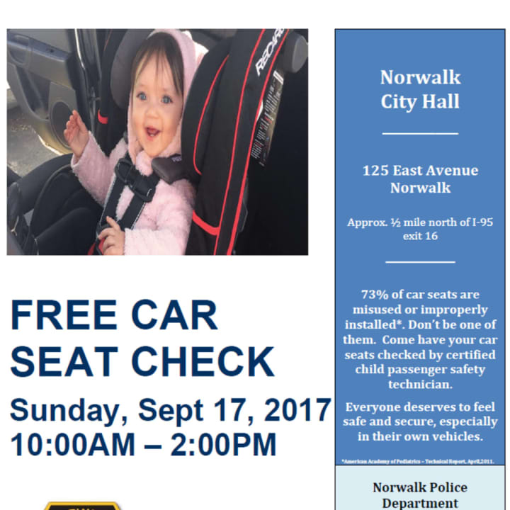 Norwalk Police will hold a free car seat check this weekend at City Hall.