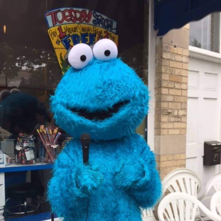 Cookie Monster was spotted in Rye Thursday.