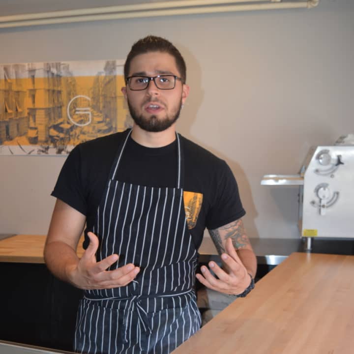 Enivaldo Jiminez talks about his passion for pasta at Grana Pastifico in Westport.