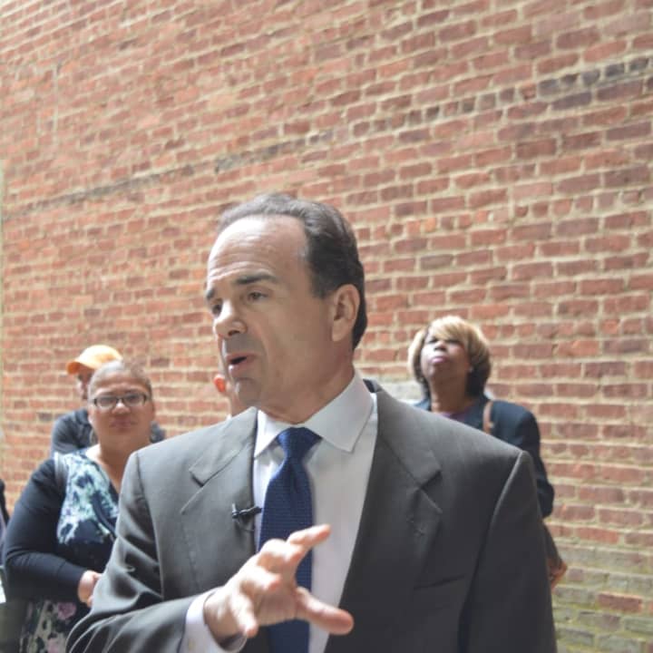 Mayor Joe Ganim discusses plans to renovate the Majestic and Poli theaters in downtown Bridgeport.