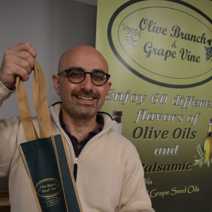Oleologist Paul Karoyan of Olive Branch and Grape Vine in Westwood deals with farms worldwide to bring the most pure and flavorful olive oils to his customers year round.