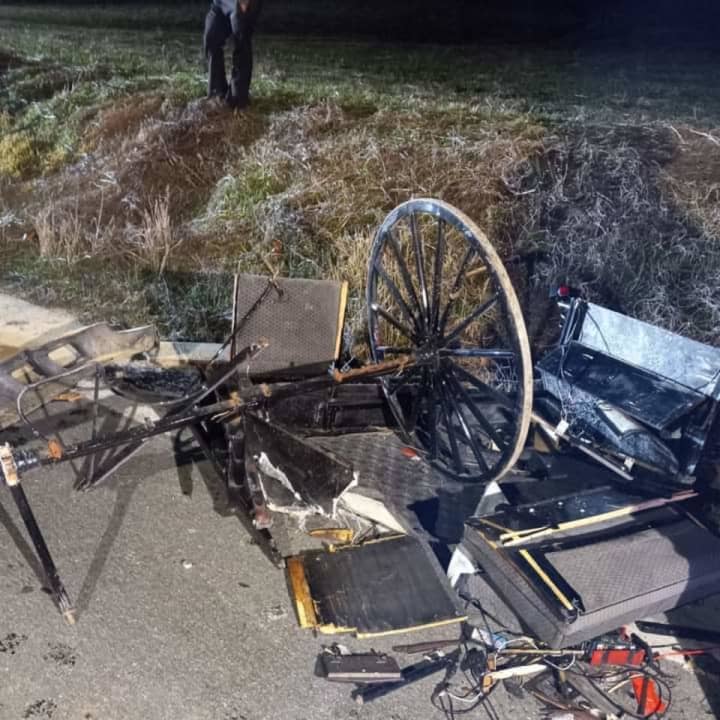 The scene of an Amish horse and buggy crash in Quarryville in 2023.&nbsp;