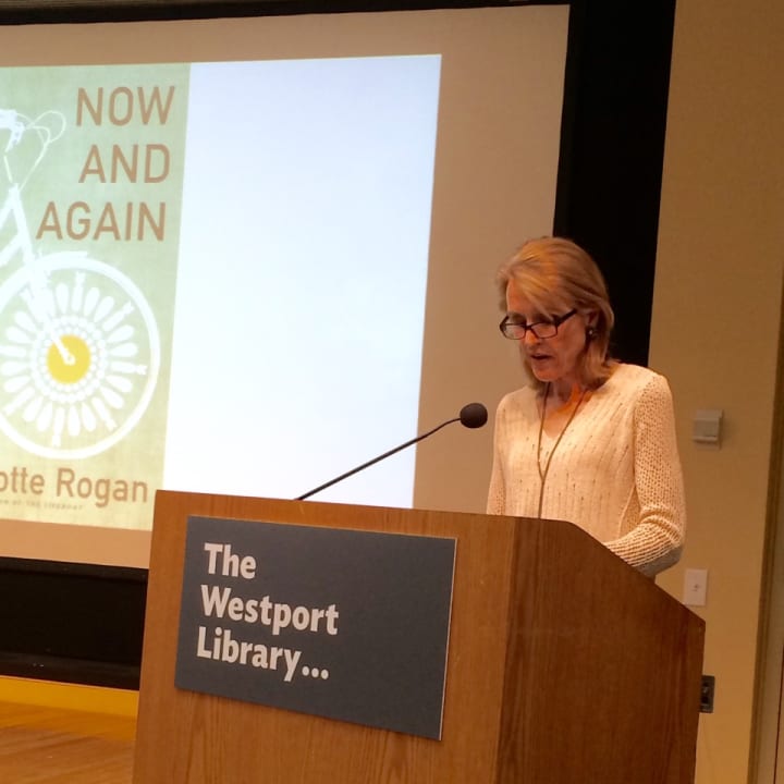 Westport author Charlotte Rogan reads from her latest novel, &quot;Now and Again&quot; at Westport Library.