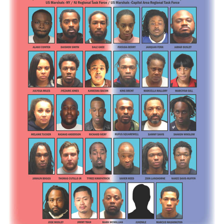 At least 29 suspects were arrested as part of a probe into gang activity in Central Jersey.