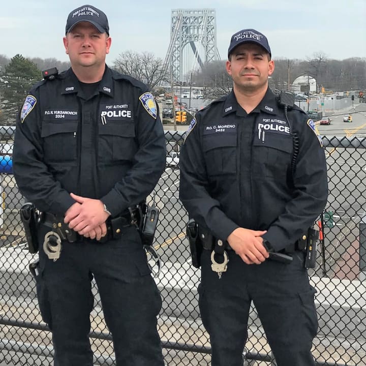 Port Authority Police Officers Nikolas Vuksanovich and Cesar Moreno