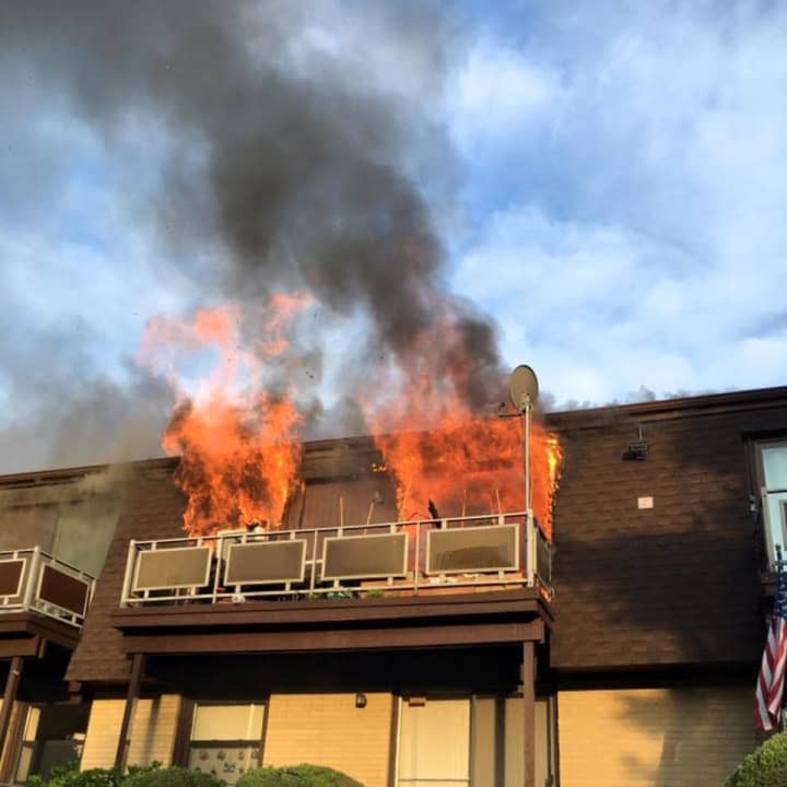 A structure fire in a Germonds Village apartment closed a section of Route 304 for two hours Tuesday morning.