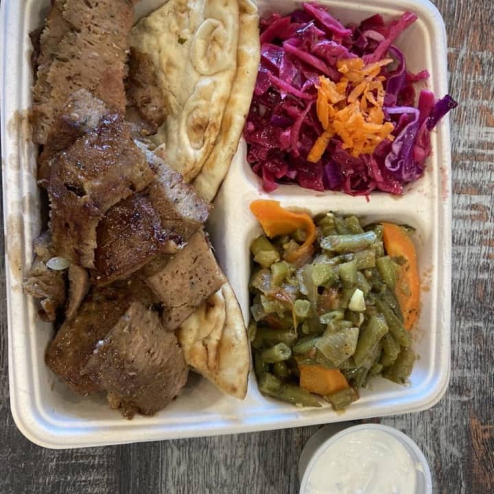 A gyro platter from Gyro Jimmy&#x27;s