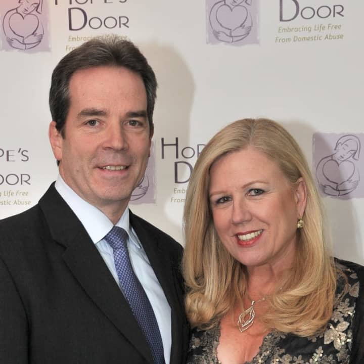 Jean Marie Connolly, who will be honored at Hope&#x27;s Door 2017 Annual Gala, with her husband, Mark.