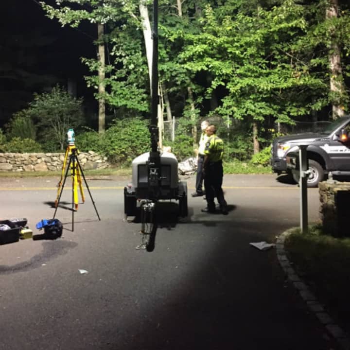 The Darien Police Accident Investigation Team responds to a serious accident Saturday night on Hanson Road.