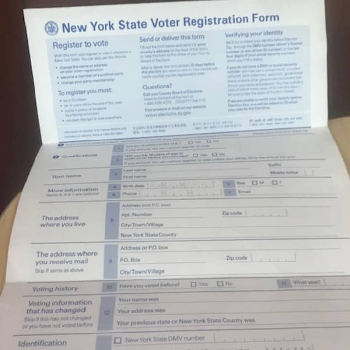 You can avoid mailing this long paper voter registration application by registering online. The deadline to register to vote in the Nov. 6 general election was midnight on Tuesday, Oct. 30 with a postmark or online.