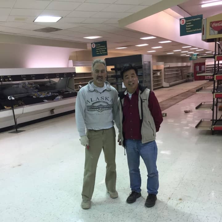 Chris Choi (r) will be running the Millerton Fresh Market, a new supermarket opening Monday.