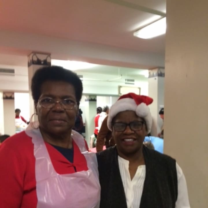 Dorothy Brown and State Sen. Marilyn Moore at the annual New Hope Baptist Church Christmas Luncheon.