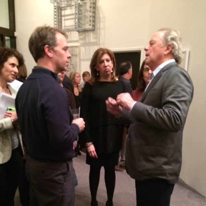 Artist Don Gummer discusses his work at the opening reception for &quot;Don Gummer: The Armature of Emotion.&quot;