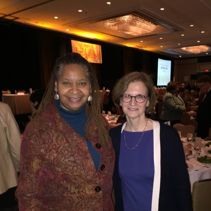 Robbie Narcisse and Kathleen Ryan Mufson are among the attendees who turned out at the Hyatt Regency Greenwich on Friday to honor 11 BRAVA award honorees.