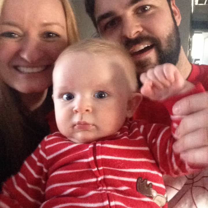 Jared and Jessica Spingler with 1-year-old Liam.