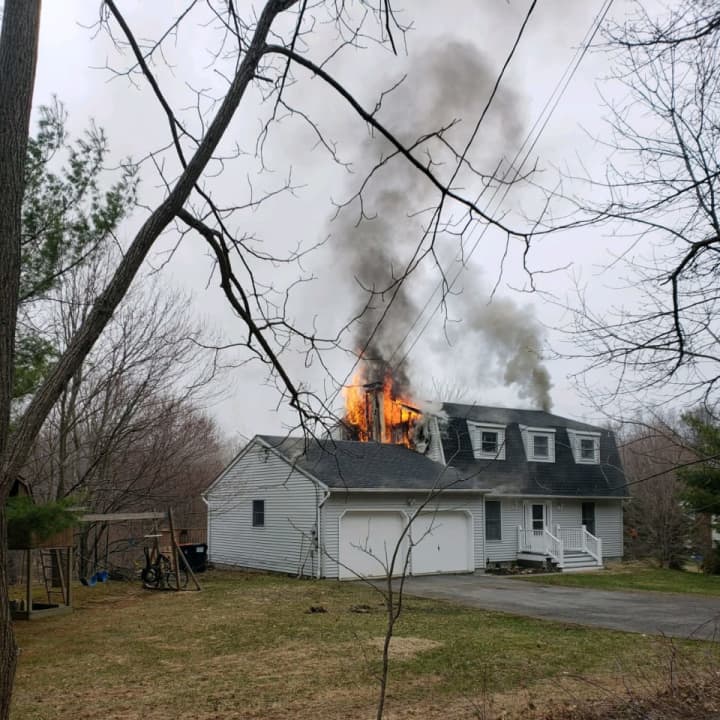 Firefighters from the Milan Fire Department battled a two-alarm fire.