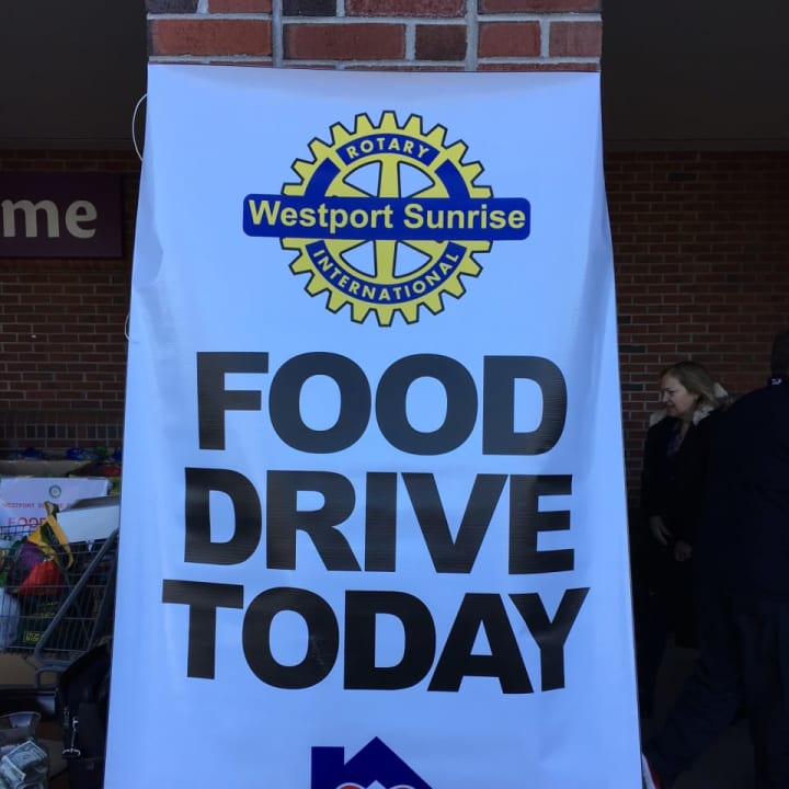 Westport Sunrise Rotary holds a food drive to benefit Homes With Hope.