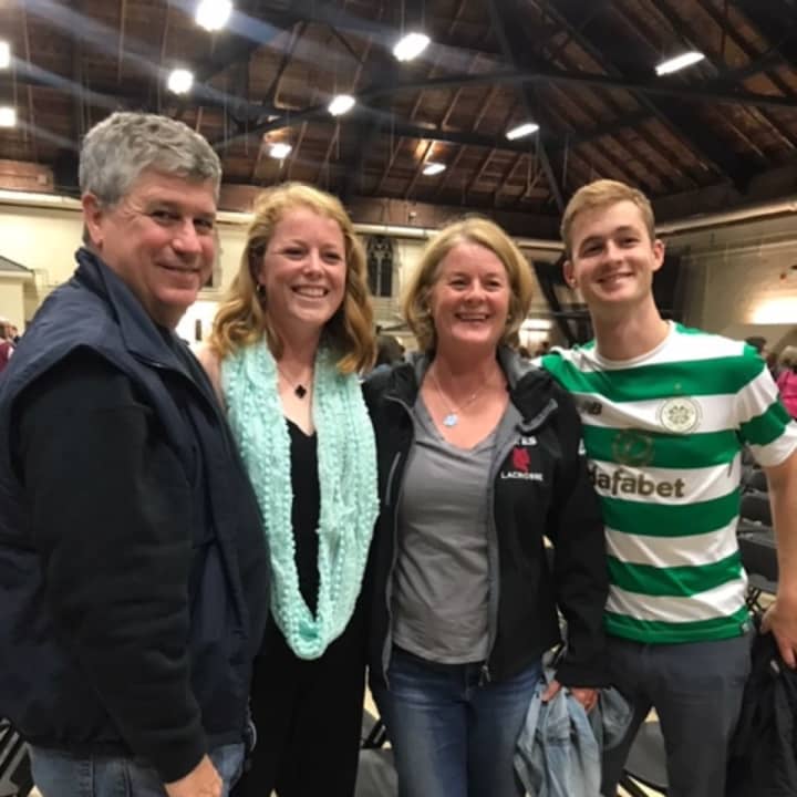 Jack Allard, far right, with his father Andy, sister Katie and mother Genny.