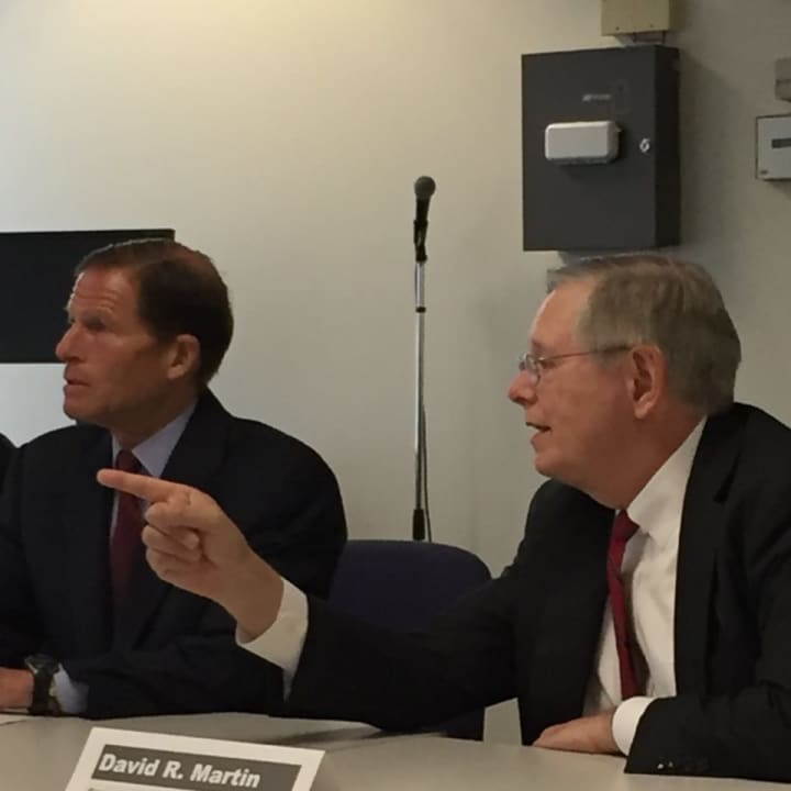 U.S. Sen. Richard Blumenthal (D-Conn.) lead a roundtable discussion with several community leaders at the Stamford Government Center on Wednesday morning.