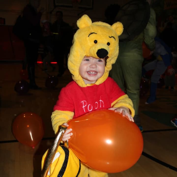 A young trick-or-treater at the YMCA Halloween Party in Darien.