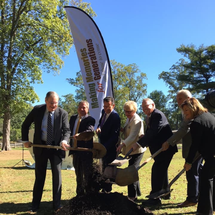 The groundbreaking Monday at the Stamford Museum &amp; Nature Center for the new Environmental Education Farmhouse. See story for IDs.