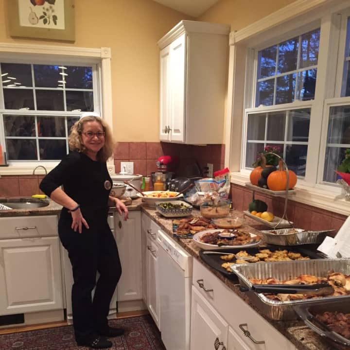 Cantor Deborah Katcho Gray in her Ridgewood, Conn. kitchen.