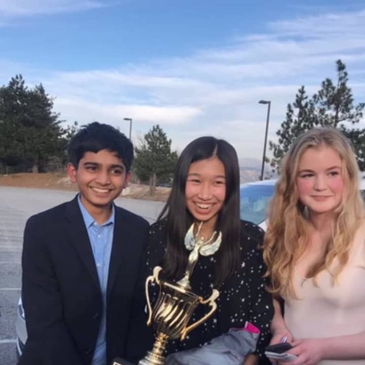 Horace Greeley&#x27;s Krishna Ramaswamy, Dorothy Low and Claire Weis -- who recently won the Parliamentary Debate Program Championship, a national competition in California.