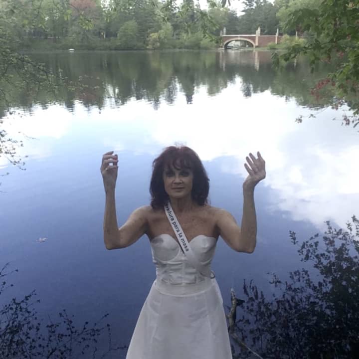 Taken about a block from her home in Lakewood. &quot;Self-Portrait, Cedar Water,&quot; Lake Carolsojo, New Jersey, 2015. Swimming is no longer allowed there.