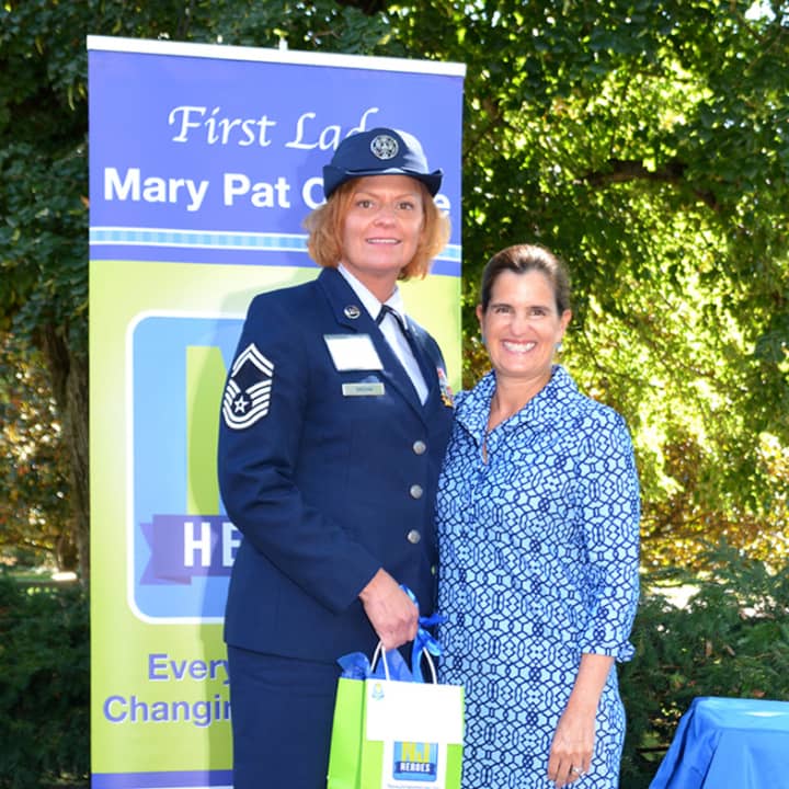 Senior Master Sgt. Marie Sheehan was honored by First Lady Mary Pat Christie. 