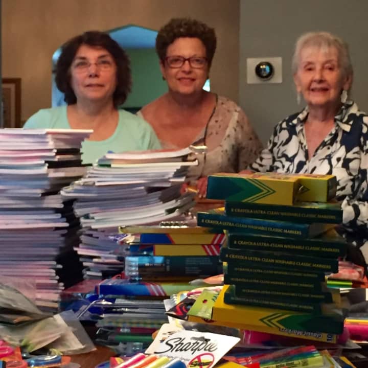 National Council of Jewish Women members packing school supplies ready for the new school year.