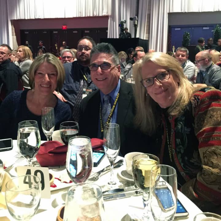 NYSCATE Volunteer Hall of Fame Recognition Award winners, from left: Linda Brandon, Dennis Lauro and Sarah Martabano.