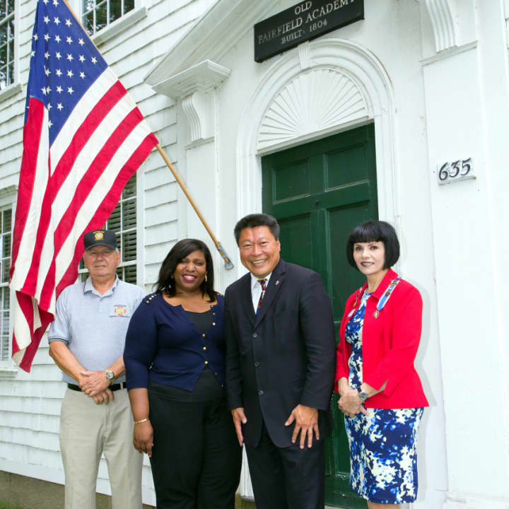 State Sen. Tony Hwang, second from right, will be the keynote speaker at a Fourth of July celebration in Fairfield.