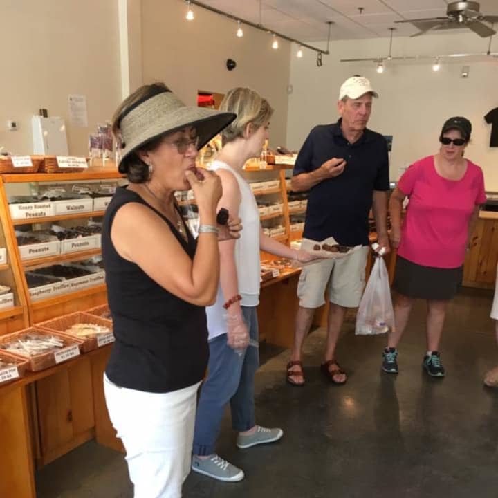 Participants on a July Rhinebeck culinary crawl sampled chocolates at Krause&#x27;s.