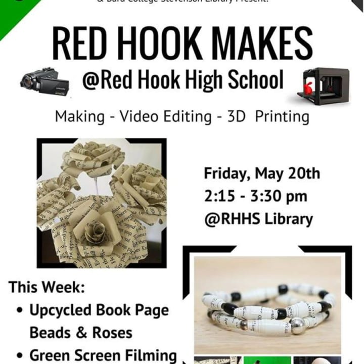 The Red Hook Public Library will host a video editing and 3-D printing class at the Red Hook High School library on Friday.