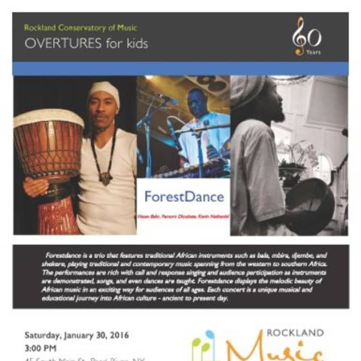 The Rockland Conservatory of Music will hold the first concert in the Overtures for Kids series on Saturday, Jan. 30.