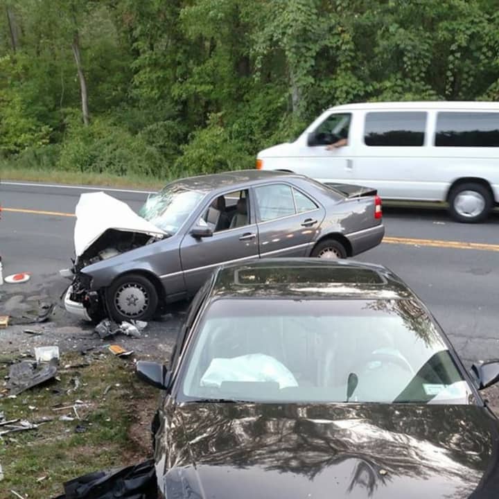 Ramapo police responded to a two-car accident along Route 45 in New Hempstead on Tuesday.