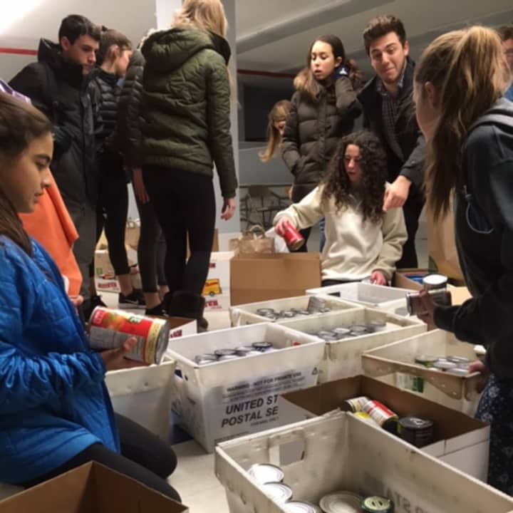 Rye Neck High School students collected nonperishable food items during their annual food drive from Dec. 6-12.