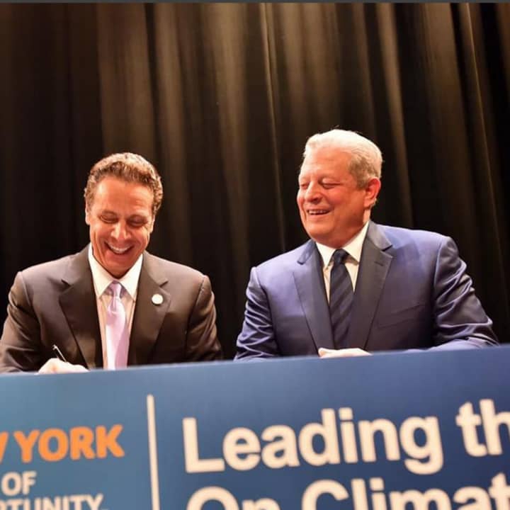 Gov. Andrew Cuomo and former Vice President Al Gore announced New York will participate in a global effort to reduce greenhouse gas emissions and keep global temperatures from rising.