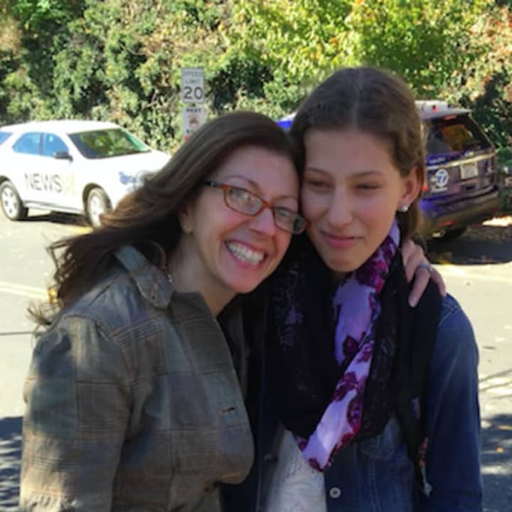 Karen Haas with her daughter Julia, who is in eighth grade at Tomlinson Middle School in Fairfield.