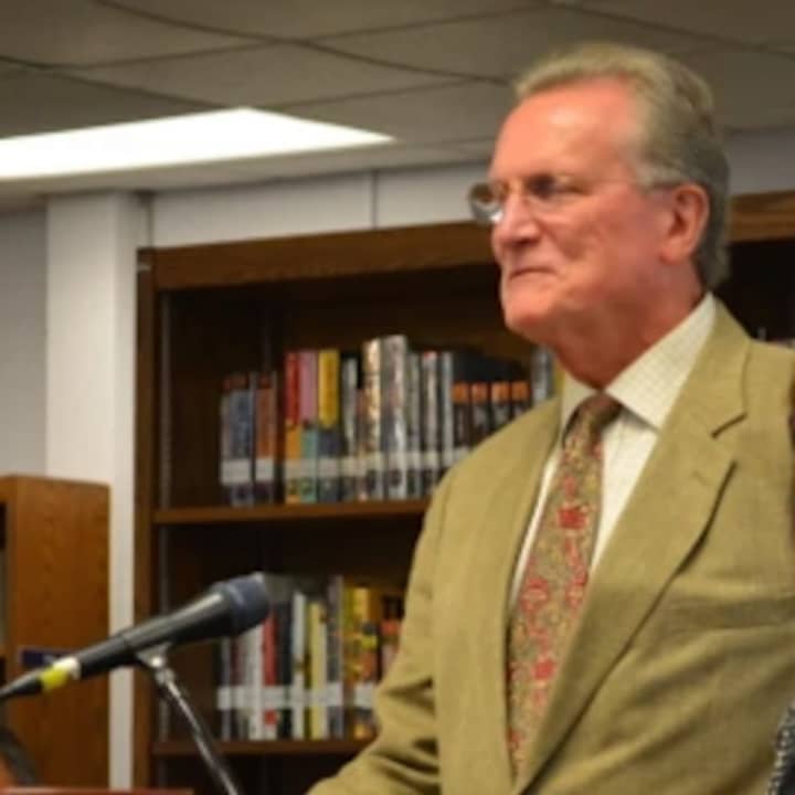 John Chambers, pictured at a 2014 Katonah-Lewisboro school board meeting, when he assisted the district with its superintendent search.