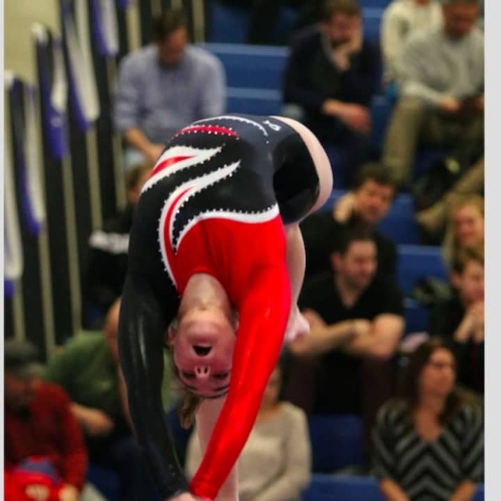 Allie McCarthy at the New York State High School Gymnastics Championships at Shaker High School in Latham on Feb. 27.