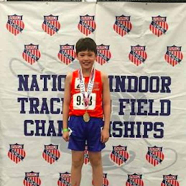 Max Coisman won the 1500 racewalk at the AAU National Indoor Championships to become the first national champion for the Danbury Flyers youth track team.