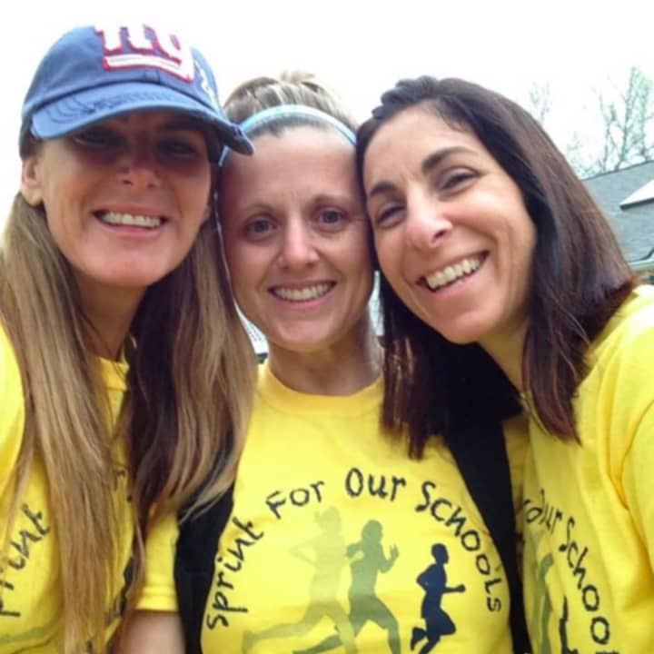 Ramsey moms Jennifer Burke, Tracey Bender and Sharon Bonnano &quot;Sprint For Our Schools.&quot;