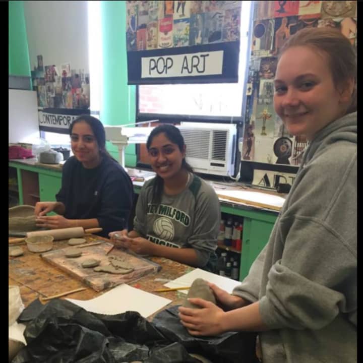 New Milford High School students experienced Raku during a two-day workshop.