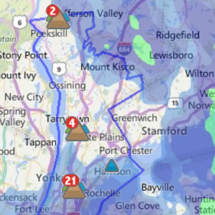 Approximately 3,000 Westchester residents are without power as of 8:30 p.m., according to Con Ed.