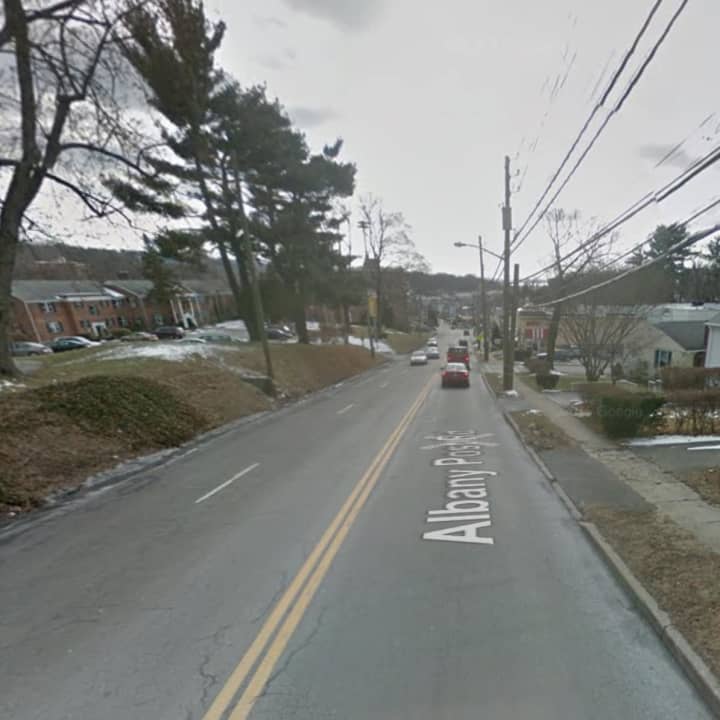 Ossining police said a motorcyclist crashed into a car Sunday evening on Route 9 near the entrance of Highland Terrace.