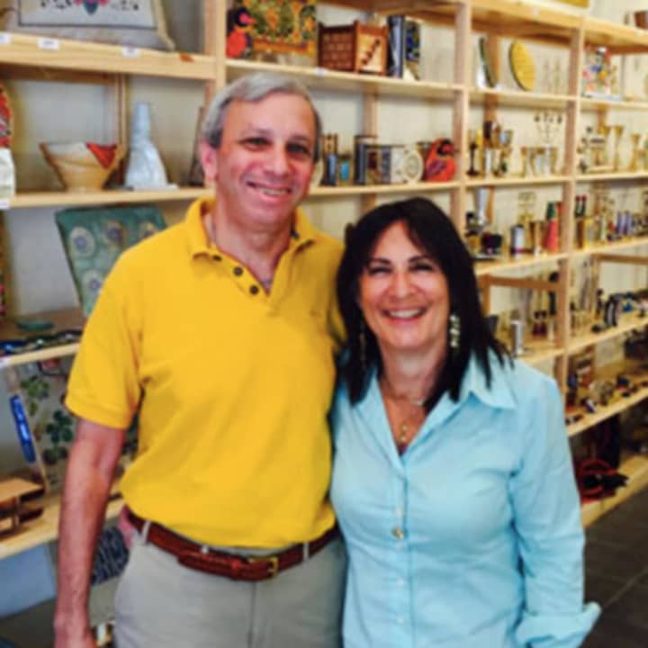Karen Schecter, right, and her husband Jay, opened their Mount Kisco business, The Aesthetic Sense: Goods for the Soul, last year.
