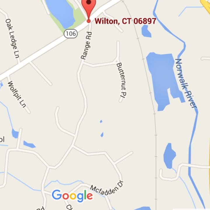 Wolfpit Road is closed Tuesday evening at Range Road in Wilton.
