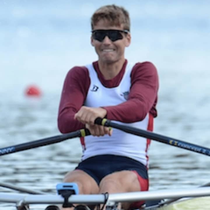 Andrew Campbell of New Canaan advanced to the semifinals in his rowing event Monday at the Summer Olympics in Rio de Janeiro.